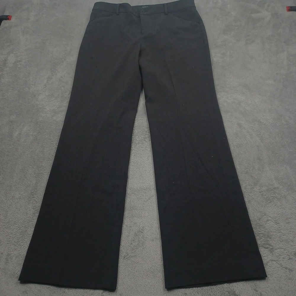 Lauren Ralph Lauren Pants Womens 10 Gray Wool Pockets Jacie Wide Leg
